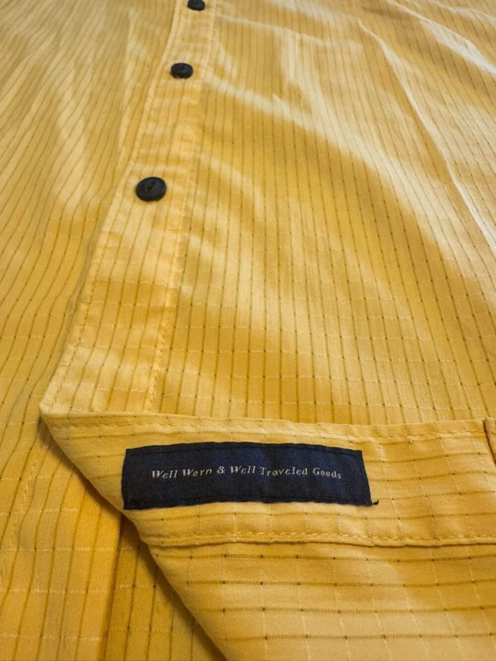Roark Men’s Short Sleeve Button Down Shirt Gold Mustard Yellow Textured - Large